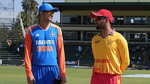 AP : Indian skipper Shubman Gill (left) with his Zimbabwean counterpart Sikandar Raza at the toss.